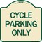 Signmission Designer Series Cycle Parking Only, Tan & Green Heavy-Gauge Aluminum Sign, 18" x 18", TG-1818-24200 A-DES-TG-1818-24200 - alternate 1